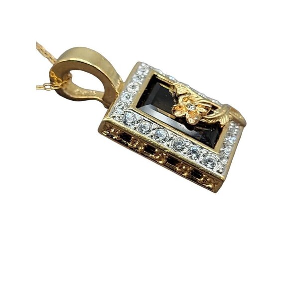 Nolan Miller Glamour Collection Pendant Necklace 18" Gold Filled Chain Swarovski - Picture 9 of 16